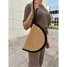 MaVaux Moss Fermuarlı Vegan Clutch Çanta, Hasır Jüt Malzeme ile Modern ve Tasarım