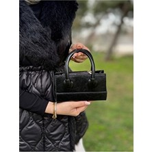 Dev 3 Adam Siyah Kadın Baget El ve Omuz Çantası Suni Deri Ayarlanabilir Askılı