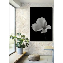 Teona Ahşap Dekoratif Ahşap Dikdörtgen Tablo Beyaz Çiçek