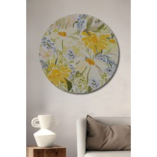 Teona Ahşap Dekoratif Ahşap Yuvarlak Tablo Çiçekli Bahar