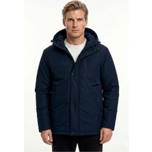 D1fference İçi Astarlı Cepli Kapüşonlu Jel Elyaflı Su ve Rügar Geçirmez Erkek Kışlık Mont