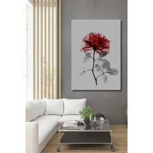 Teona Ahşap Dekoratif Ahşap Dikdörtgen Tablo Kırmızı Gül