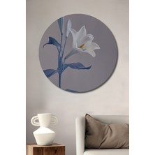 Teona Ahşap Dekoratif Ahşap Yuvarlak Tablo Beyaz Zambak