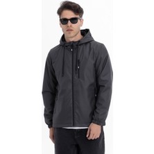 D1fference İçi Astarlı Cepli Kapüşonlu Jel Elyaflı Su ve Rügar Geçirmez Erkek Yağmurluk