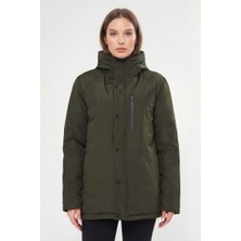 D1fference İçi Astarlı Su ve Rüzgar Geçirmez Cepli Kapüşonlu Kadın Mont