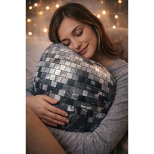 Kokoş İşler Işıltılı Disko Topu Dekoratif Yastık