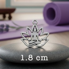 Trakya Tattoo Gümüş Kaplama Lotus Çiçeği Kolye Ucu - Yoga ve Spiritüel Temalı Minimalist Takı