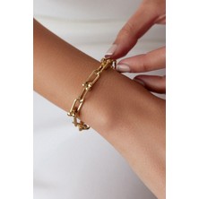 Oroline Kuyumculuk 14 Ayar Taşsız Kadın Altın Zincir Bileklik