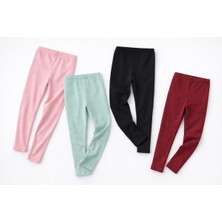 İncili 4'lü Set Çocuk Tayt Kışlık Şardonlu – Sıcak ve Konforlu - (Siyah - Pembe - Bordo - Çağla)