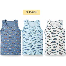 İncili 3'lü Set Erkek Çocuk Atlet - (Beyaz)