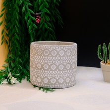 BGG Dantel Işlemeli Elyapımı Dekoratif Beton Saksı