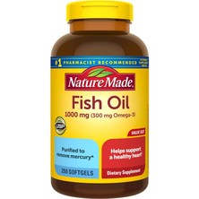 Nature Made Fish Oil Omega 3 Supplements, 1000MG Softgels, Omega 3 Fish Oil For Healthy Heart Support, 250 Softgels
