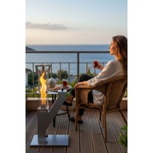 Box&Box Pelet Soba, Roket  Soba, Kamp, Outdoor, Balkon, Teras, Yüksek Kalite Cam Soba-Pürmüz&pelet Hediyelik