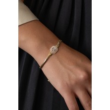 Oroline Kuyumculuk 14 Ayar Altın Baget Taşlı Bileklik