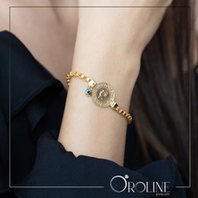 Oroline Kuyumculuk 14 Ayar Zincirli 22 Ayar Çeyrekli Kadın Bileklik