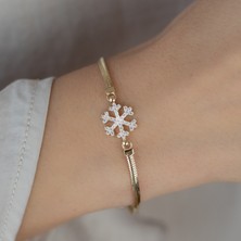 Oroline Kuyumculuk 14 Ayar Kartanesi Desenli Altın Kadın Bileklik