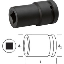 Osaka LN1KD21 Kare Uzun Lokma 1" 21 mm