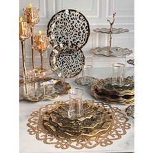 Rossev Pardus Gold 28 Parça Cam Çay Seti