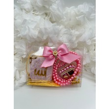 1 Adet Çanta Görünümlü Kutu Içinde Mini Kuran, Inci Tesbih ve Taşlı Zikirmatik Hediyelik Set