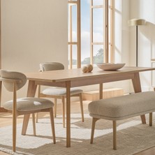 Enza Home Marsana Dokuma Kumaş Sandalye - Bej