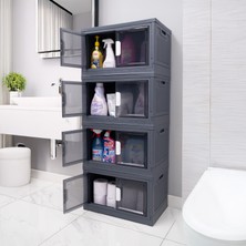Box&Box 4 Katlı Çok Amaçlı Katlanır Banyo Mutfak Düzenleyici Dolap, Organizer, Ayakkabılık