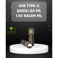 USB Typec Girişli Şarjlı Aa Lityum Pil | 1.5V Sabit Çıkış | 3200MWH (2'li Paket)