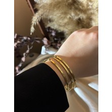 Aurı Üçlü Altın Kaplama Ajda Bilezik