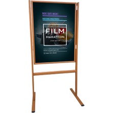 Desmark Kahverengi B2 50X70 Ayaklı Çift Taraflı Poster ve Bilgi Panosu Info Afiş & Reklam Panosu