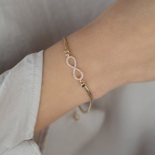 Oroline Kuyumculuk 14 Ayar Altın Taşlı Sonsuzluk Kadın Bileklik