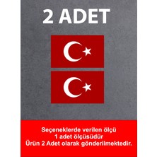 Sticker Dizayn Türk Bayrağı Sticker - 2 Adet Araba Oto Motosiklet Karavan Cam Sticker - 00068