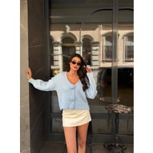 Füme Triko Güllü Çıtçıtlı Hırka