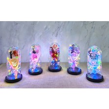 BT Teknik Işıklı  Müzkli Dekoratif Cam Fanus Içinde Gül ALK5005