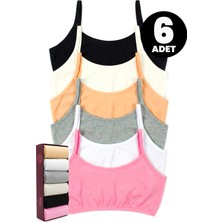 Öts Premium 6’lı Kız Çocuk Alıştırma Sütyen - Hediye Kutulu, Pamuklu Kumaş, Ultra Yumuşak, Esnek ve Etiketsiz Yapı, Şık ve Konforlu Bustiyer