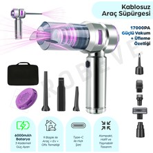 Robeve Güçlü Vakumlu Oto Süpürgesi Elektrik Süpürgesi Şarjlı El Süpürgesi Çok Fonksiyonlu 3 Kademeli Araba Süpürgesi 17000PA Güçlü Oto Süpürge Araç Süpürge Araç Süpürgesi