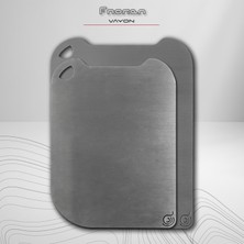 Fnoren Vayon Ikili Set - Paslanmaz Çelik Kesme Tahtası 24X34 & 28X38CM