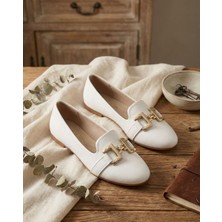 Slipcat Kadın Çift Göz Toka Detaylı Babet Hafif Rahat Taban Günlük Ayakkabı Babet