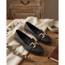 Slipcat Kadın Çift Göz Toka Detaylı Babet Hafif Rahat Taban Günlük Ayakkabı Babet