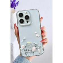 3gen Case Iphone 14 Pro Kılıf Tatlı Çiçekler Desenli Şeffaf Silikon Kılıf FLOWER11
