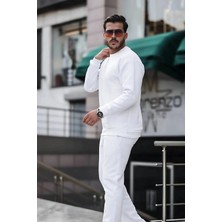 Yakamel Erkek 3iplik Oversıze Paçası Lastikli Bisiklet Yaka Eşofman Takımı