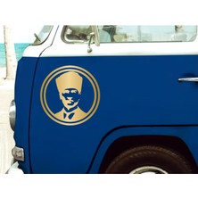 Sticker Dizayn Atatürk Silüet Sticker - Araba Oto Motosiklet Karavan Cam Sticker - 00069