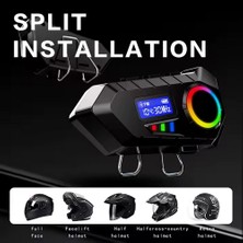 BT Teknik Y30 Kask Kulaklık Bluetooth Motosiklet Kulaklık Rgb Radyolu Intercom
