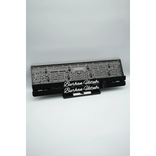 Plakam54 Ince El Yazı Fontlu Kişiye Özel Isimli Siyah Pleksi Araba Plakalığı