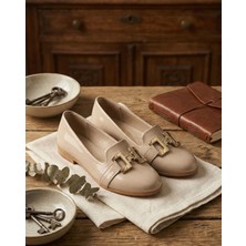 Slipcat Kadın Çift Göz Toka Detaylı Babet Hafif Rahat Taban Günlük Ayakkabı Babet