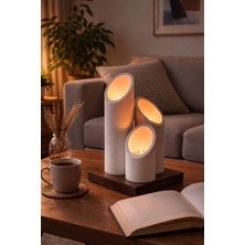 Dekores Doğal Ahşap Tabanlı Dekoratif Mumluk Seti | Modern & Şık Tasarım