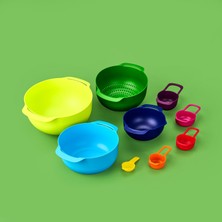Cozzoni Bowl & More 9'lu Yemek Hazırlama Seti - Renkli