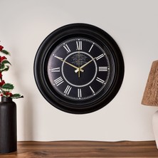 Volante Rustic Vintage Duvar Saati - Siyah - 45 cm