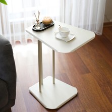 He Global Koltuk Yanı C Sehpa - Krem - 51X40X32 cm