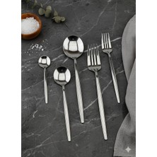 Aktaş Home Round Yeni Nesil 60 Parça 12 Kişilik Çatal Kaşık Takımı Paslanmaz Çelik