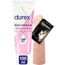 Durex Naturals Ekstra Hassas Jel 100 ml + Penise.takılan Dolgulu 5 cm Uzatıcı Prezervatif Modelleri C-BI026212