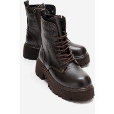 Luvi Loreta Kahve  Deri Kadın Postal Bot